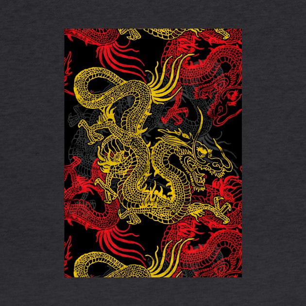 Chinese Dragons Pattern by arkaj